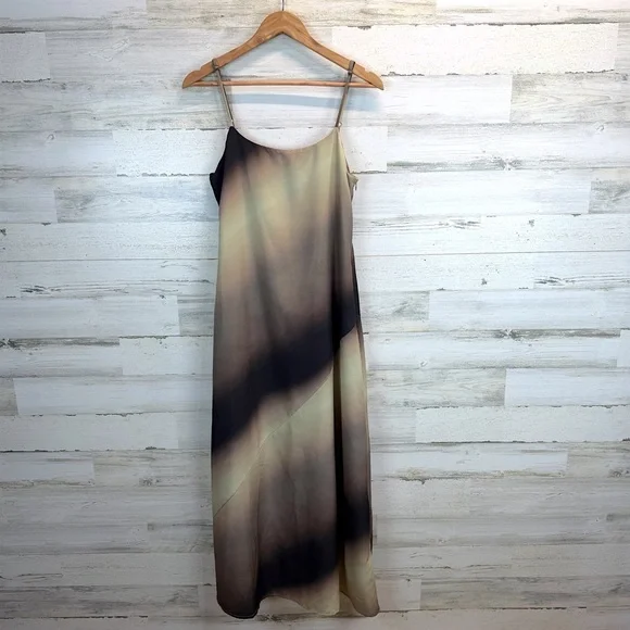 NWT Miou Muse Ombré Maxi Slip Dress M Neutral Boho Y2K Spaghetti Strap Romantic - Picture 2 of 12